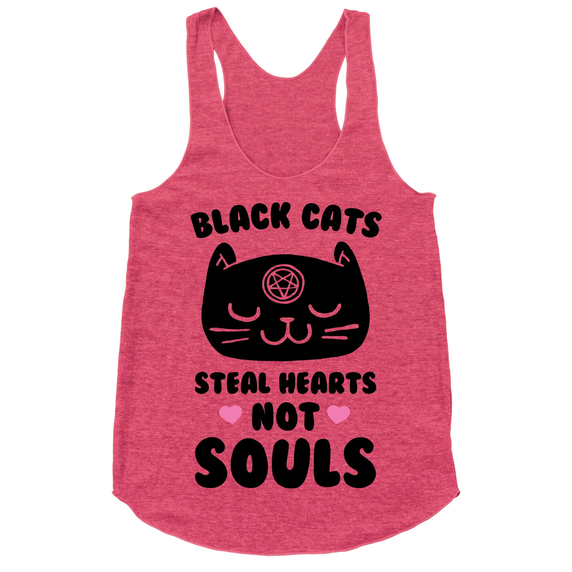 Black Cats Steal Hearts Not Souls Racerback Tank
